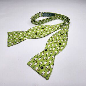 Beau Ties Ltd. Green "Black Sheep" Print Silk Tie